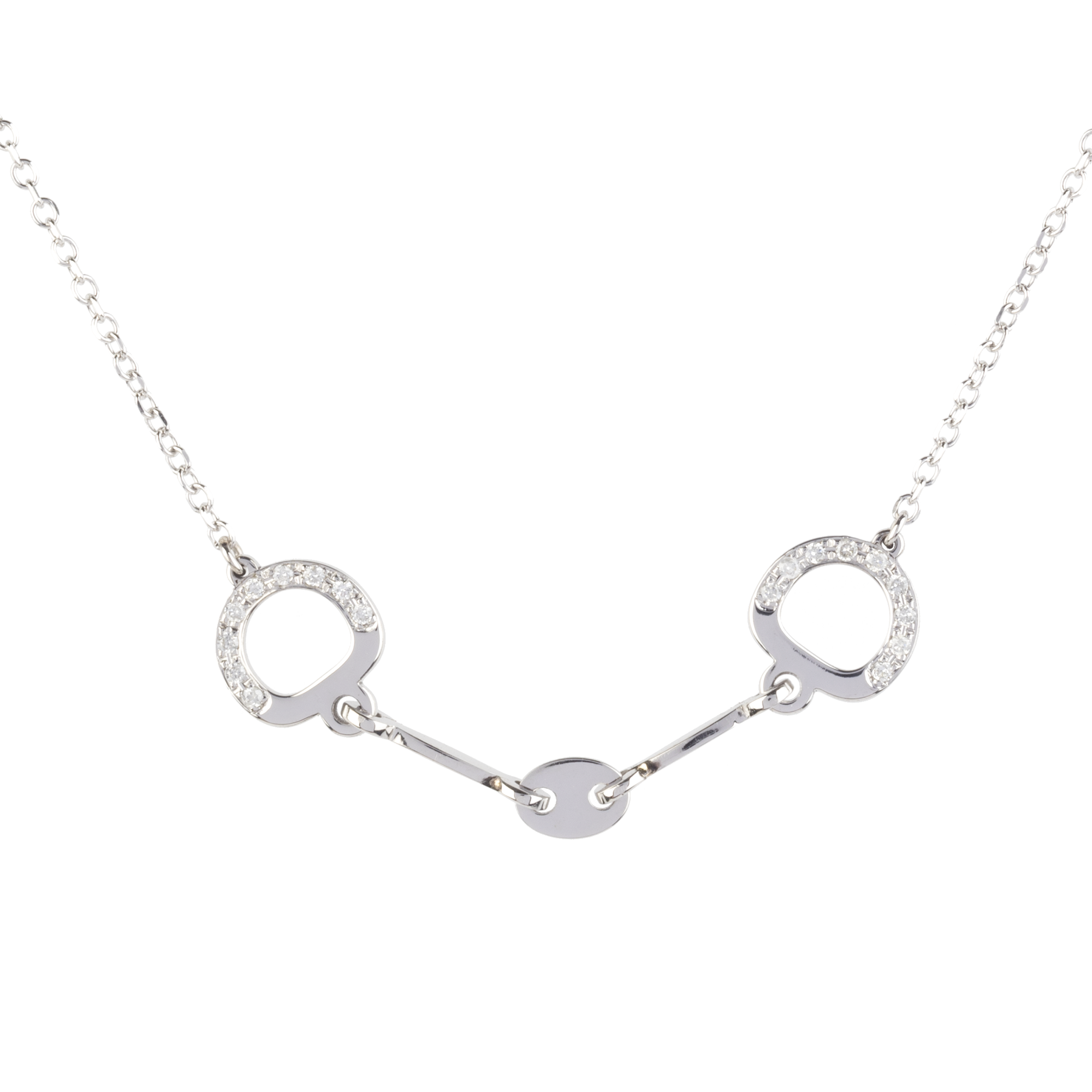 white gold horse necklace