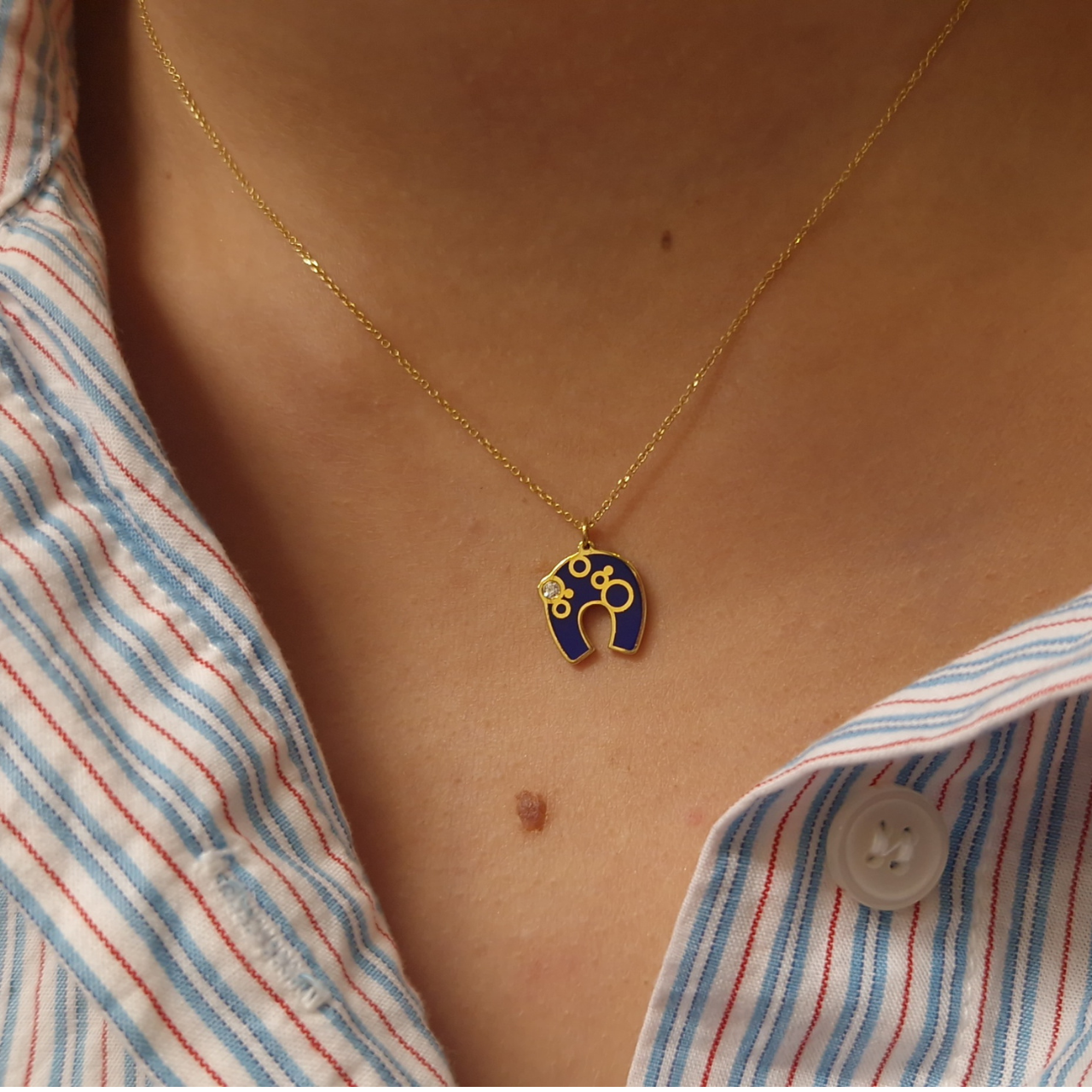 Ceramic chain necklace top