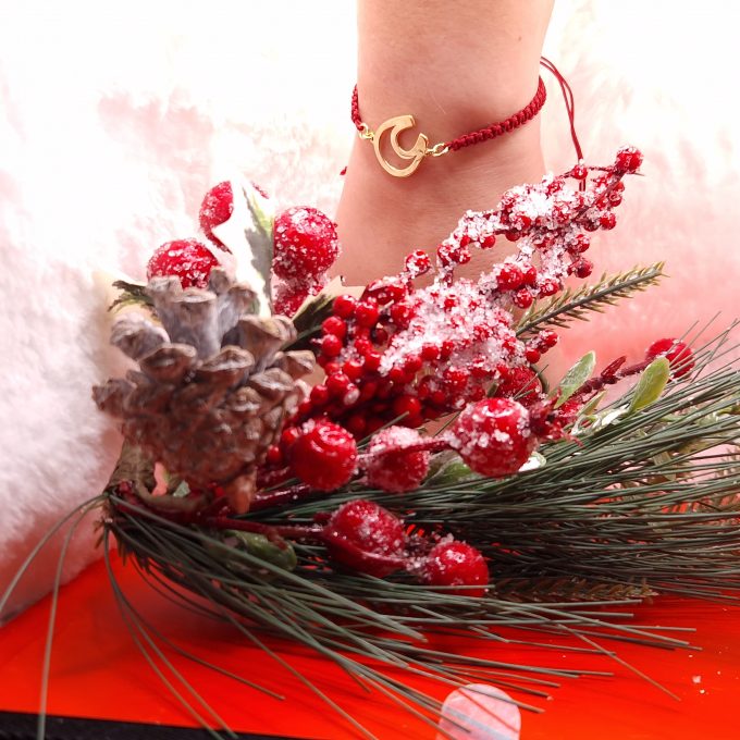 Horseshoe of Luck - Lucky Charm 2024 Bracelet with Bordeaux Macramé