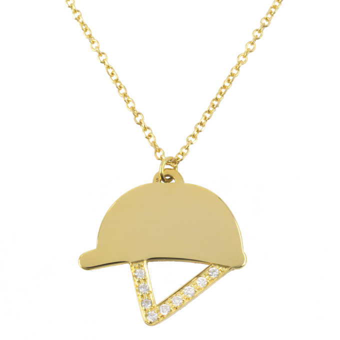 Diamond Helmet - Yellow Gold Necklace