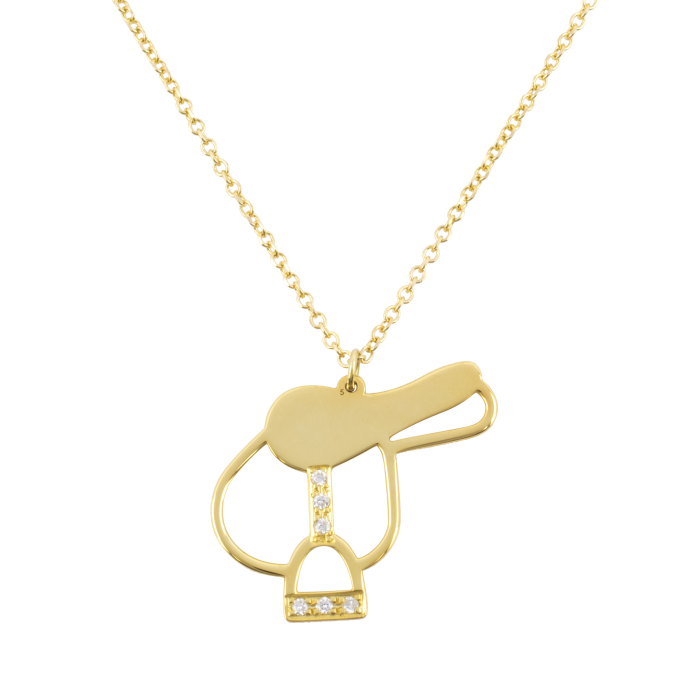 Diamond Saddle - Yellow Gold Necklace