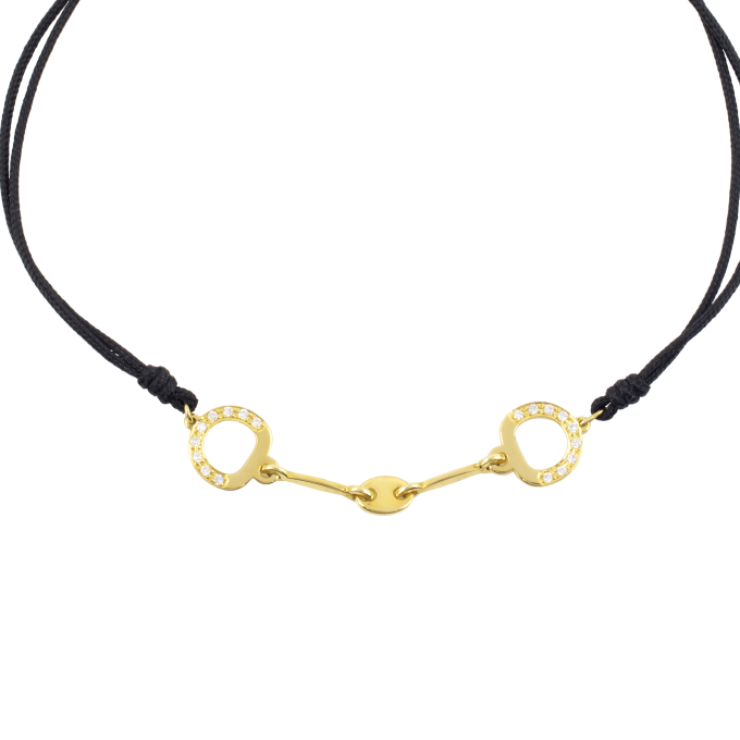 Diamond Horse Bit Yellow Gold Bracelet Equestrian jewellery