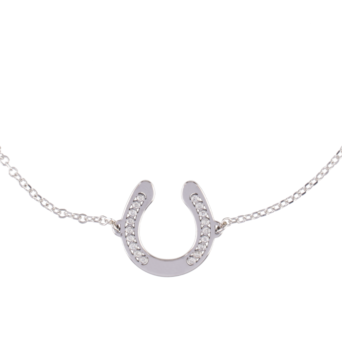 Big Diamond Horseshoe - White Gold Bracelet