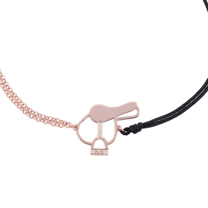 Half Chain Diamond Saddle - Rose Gold Bracelet