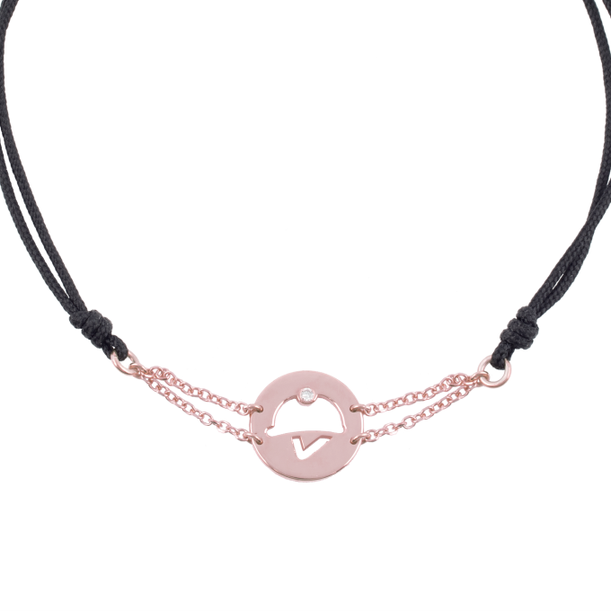 Helmet In Circle - Rose Gold Bracelet
