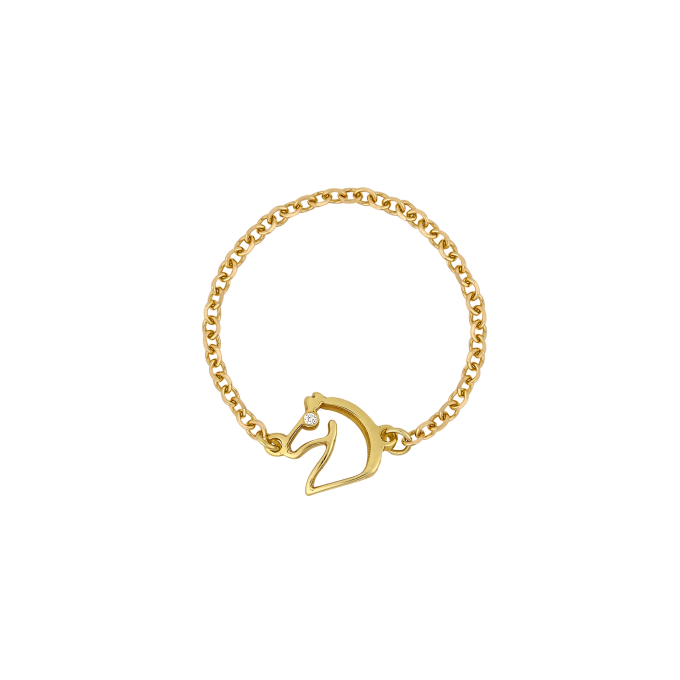 Diamond Horse - Yellow Gold Ring 