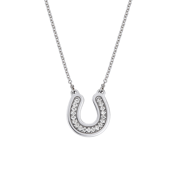 Diamond Horseshoe - White Gold Necklace