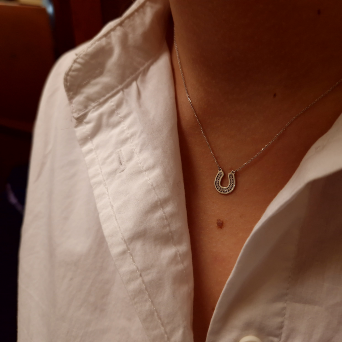 Diamond Horseshoe White Gold Necklace Equestrian jewellery