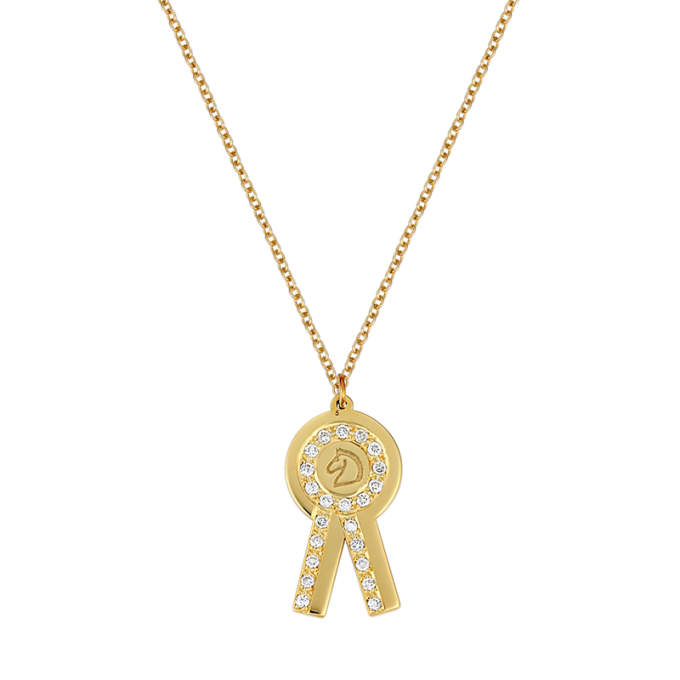 Diamond Prize Rosette - Yellow Gold Necklace