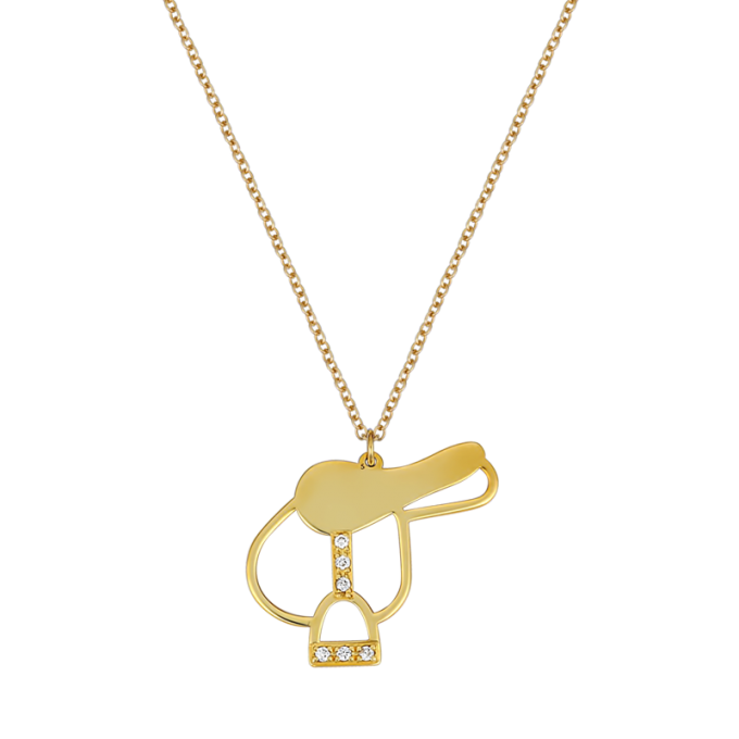 Diamond Saddle - Yellow Gold Necklace