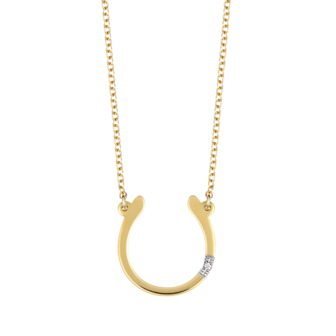 Minimal Horseshoe -Yellow Gold Necklace 