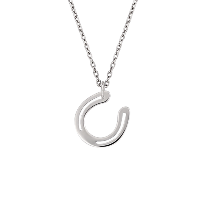 Small Horseshoe - White Gold Necklace