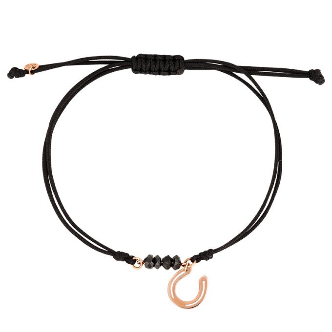 Black Spinels Horseshoe - Rose Gold Bracelet