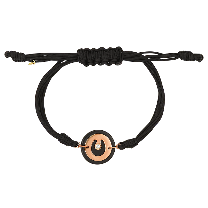 Black Ceramic Horseshoe - Rose Gold Bracelet