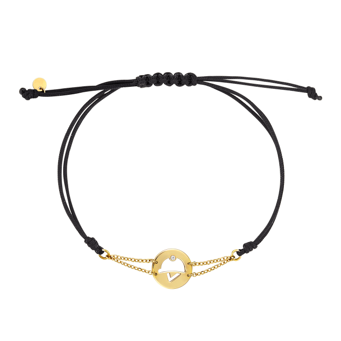Helmet In Circle - Yellow Gold Bracelet
