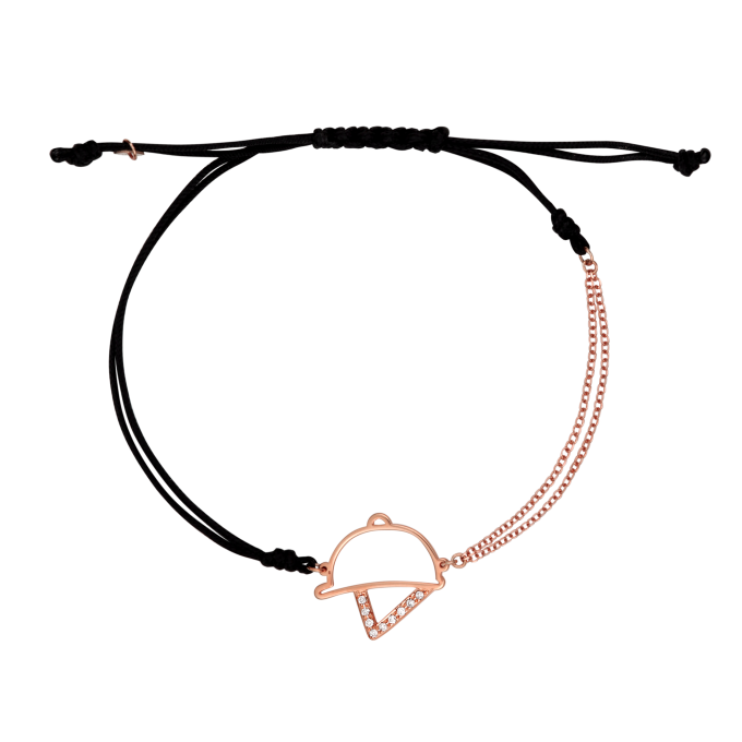 Half Chain Diamond Helmet - Rose Gold Bracelet