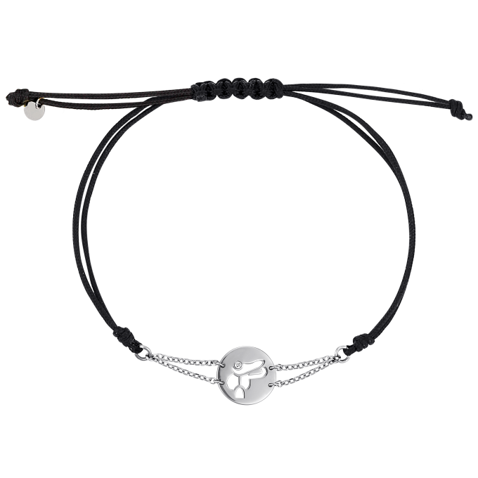 Saddle In Circle - White Gold Bracelet