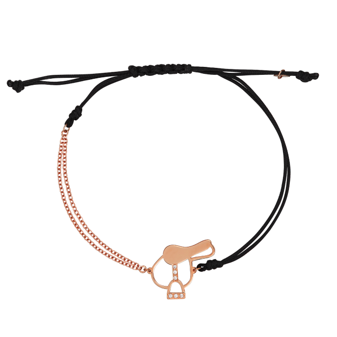 Half Chain Diamond Saddle - Rose Gold Bracelet