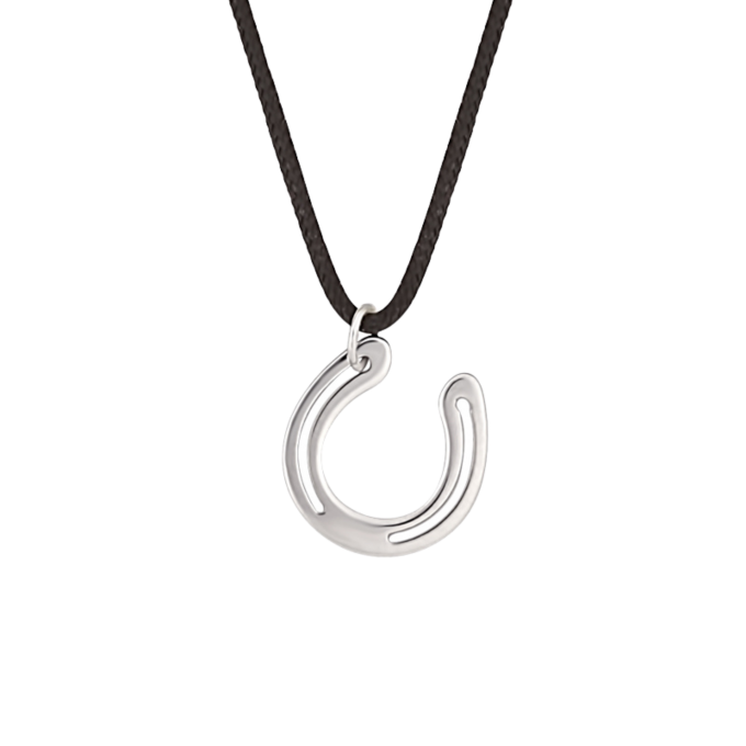 Small Horseshoe - White Gold Necklace 