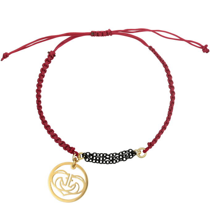 Handmade Lucky Charm 2023 Two Horses One Heart bracelet with Bordeaux Macramé