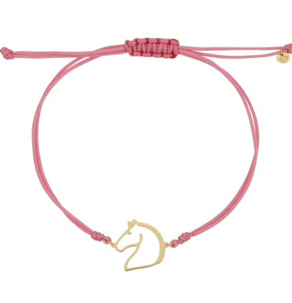 Baby Pink Horse - Yellow Gold Bracelet