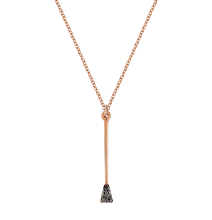 Black Diamond Whip - Rose Gold Necklace