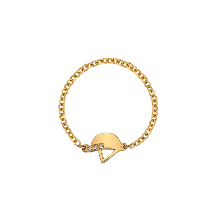 Diamond Helmet Yellow Gold Ring