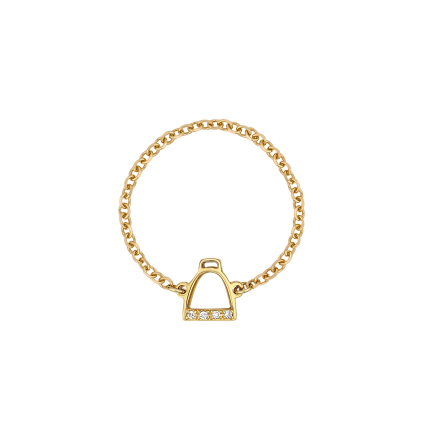 Diamond Stirrup - Yellow Gold Ring