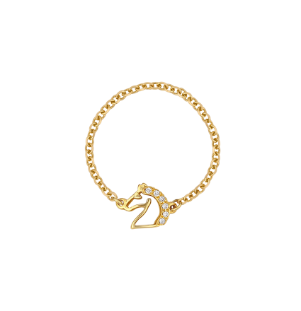 Diamond Horse - Yellow Gold Ring