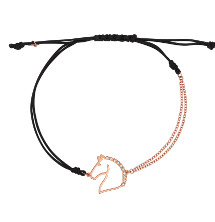 Half Chain Diamond Horse - Rose Gold Bracelet