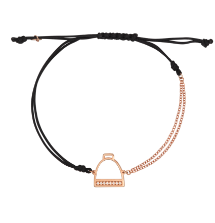 Half Chain Diamond Stirrup - Rose Gold Bracelet