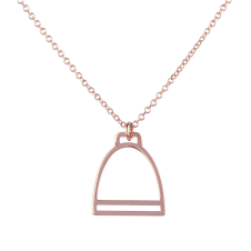 Stirrup Pink Gold Necklace / Equestrian / Equine 