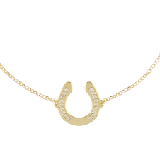 Diamond Big Horseshoe Yellow Gold Bracelet / Equine / Equestrian