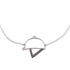 Black Diamond Helmet White Gold Bracelet / Equestrian / Equine 