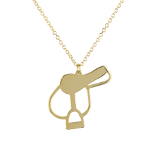 Saddle Yellow Gold Necklace / Equestrian / Equine