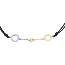 Nice and Easy Horse Bit White and Yellow Gold Bracelet / Equestrian / Equine