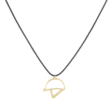 Nice and Easy Figure of Helmet Yellow Gold Necklace / Equestrian / Equine
