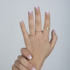 Diamond Whip Yellow Gold Ring / Equestrian / Equine