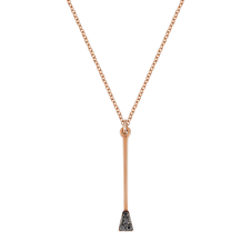 Black Diamond Whip Pink Gold Necklace / Equestrian / Equine 