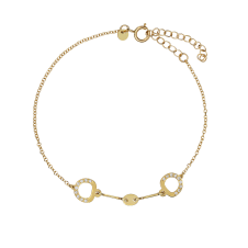 Diamond Horse Bit Yellow Gold Bracelet / Equine / Equestrian