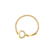 Diamond Horse Bit Yellow Gold Ring / Equestrian / Equine