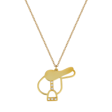 Diamond Saddle Yellow Gold Necklace / Equestrian / Equine 