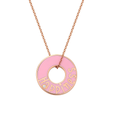 Happiness Pink Ceramic Pink Gold Necklace