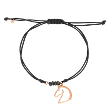 Nice and Easy Black Spinels-Horse Pink Gold Bracelet / Equine / Equestrian