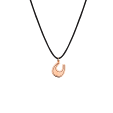 Nice and Easy Shiny Horseshoe Pink Gold Necklace / Equestrian / Equine