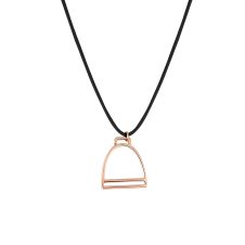 Nice and Easy Stirrup Pink Gold Necklace / Equestrian / Equine 