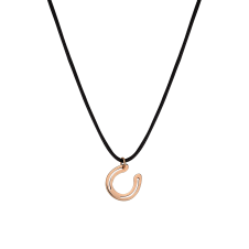 Nice and Easy Small Horseshoe Pink Gold Necklace