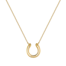 Small Horseshoe Yellow Gold Necklace / Equestrian / Equine 