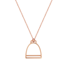 Stirrup Pink Gold Necklace / Equestrian / Equine 