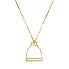 Stirrup Yellow Gold Necklace / Equestrian / Equine